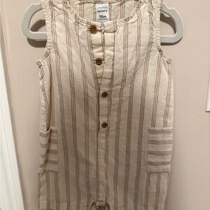 Carter's Beige and Brown Button-Up Romper